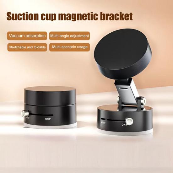 Magnetic Phone Holder with Vacuum Suction Cup 360 Degrees Rotating Universal Hands-free Portable Travel Folding Mobile Phone Mount