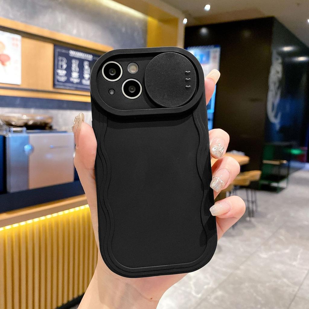 Wavy Pattern Suitable for Apple 15 13 11 Simple Solid Color Sliding Window Soft Shell PhoneXSMAX Mobile Phone Case 16