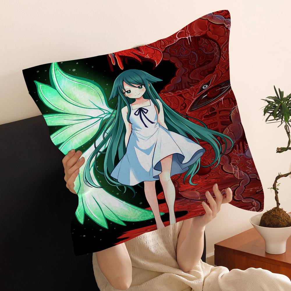 SSaya No Uta The Song Of Saya Pillow Covers Cartoon Sofa Decorative Home Doublesided Printing Short Plush Cute Cushion Cover