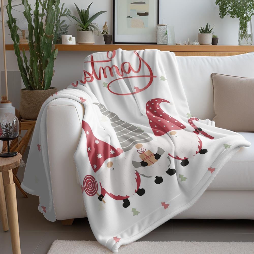 Tuniu Cute Gnomes Christmas Throw Blanket for Sofa Bed Room Decoration Gift for Kids Adults