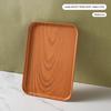 Wood Grain Plastic Food Serving Tray Stackable Dessert Fruit Tray Tea Tray Large Capacity Storage Tray Kitchen Stoage Organizer