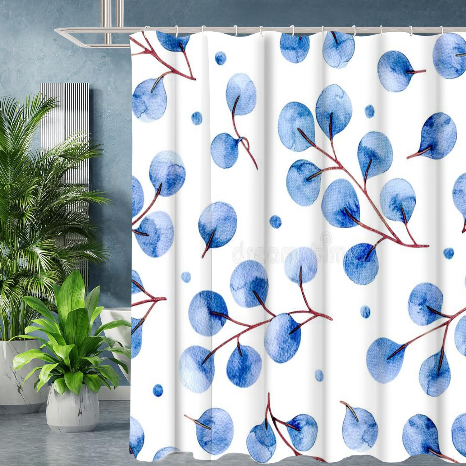 

Синий мелкий цветочный узор Занавеска для ванной Занавеска для душа в ванной комнате Водонепроницаемая с 12 крючками Домашний декор Бесплатная доставка 180x180cm curtain синий