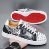 Sneakers Casual Men Designer Rivet Bling Punk Board Shoes Fashion Microfiber Leather Fabric Height Increased Flat Platform Shoes