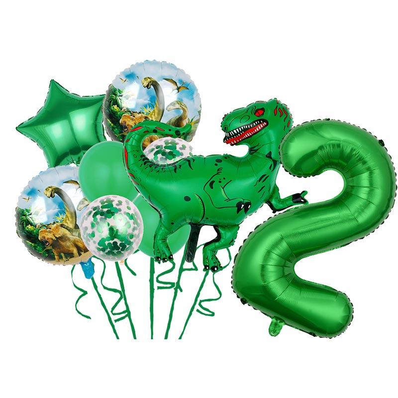 Cartoon Dinosaur Theme Cake Toppers Cute Dino Balloon Decorations Banner Tableware Set Birthday Party Supplies Baby Shower Favor