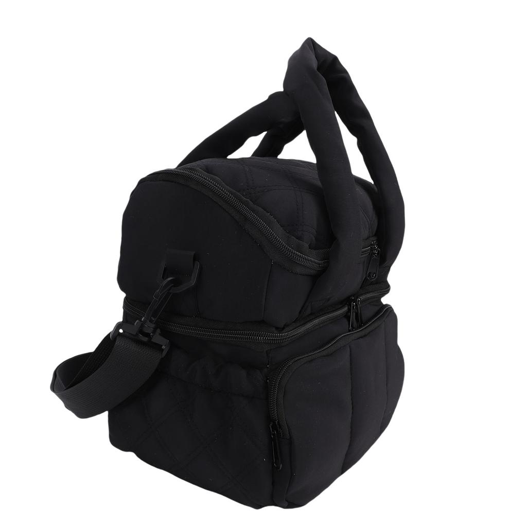 Double Deck Insulated Lunch Box proof Reusable Large Capacity Puffer Lunch Bag for Picnic