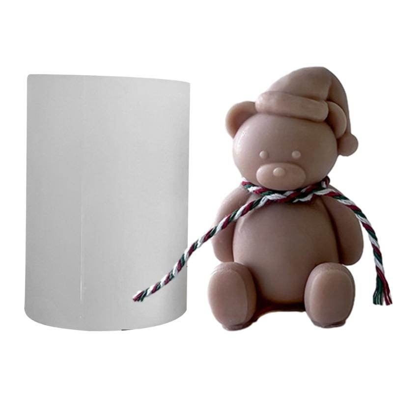 Cute 3D Cartoon Bear Silicone Mold for DIY Candle Soap Chocolate Handy Resin Decor Mould for Birthday Parties and Gifts