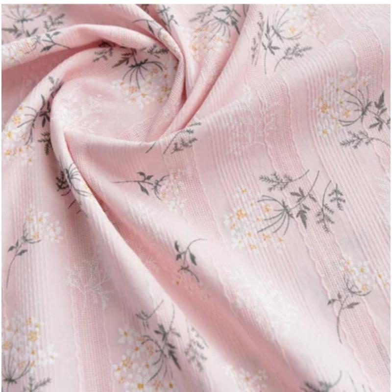 Pure Cotton fabric Small Jacquard imitation embroidery Material cotton clothing handmade DIY fabric skirt children's clothing fa