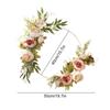 Artificial Silk Flower Peony Garland for Front Door Wall Wedding Decoration 40cm Iron Ring 50cm Wreath Outer Diameter