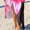 Women's Floral Print Cape and Bikini Beach Dress - Versatile Wear Options