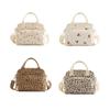 Large Capacity Picnic Bag Strawberry Pattern Food Thermal Handbag Corduroy Lunch Bag  Women's Use