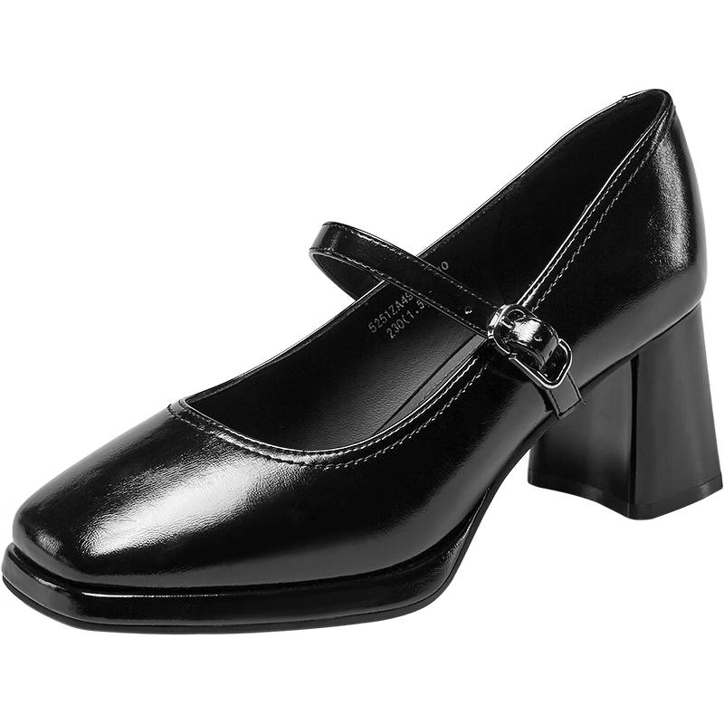 Yr.k Women s French Retro Mary Jane High Heels 38