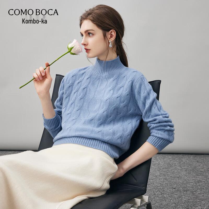 Komon Boca 2025 Осень/Зима Женский Утолщенный Кашемировый Свитер с Полувысоким Воротником 2XL