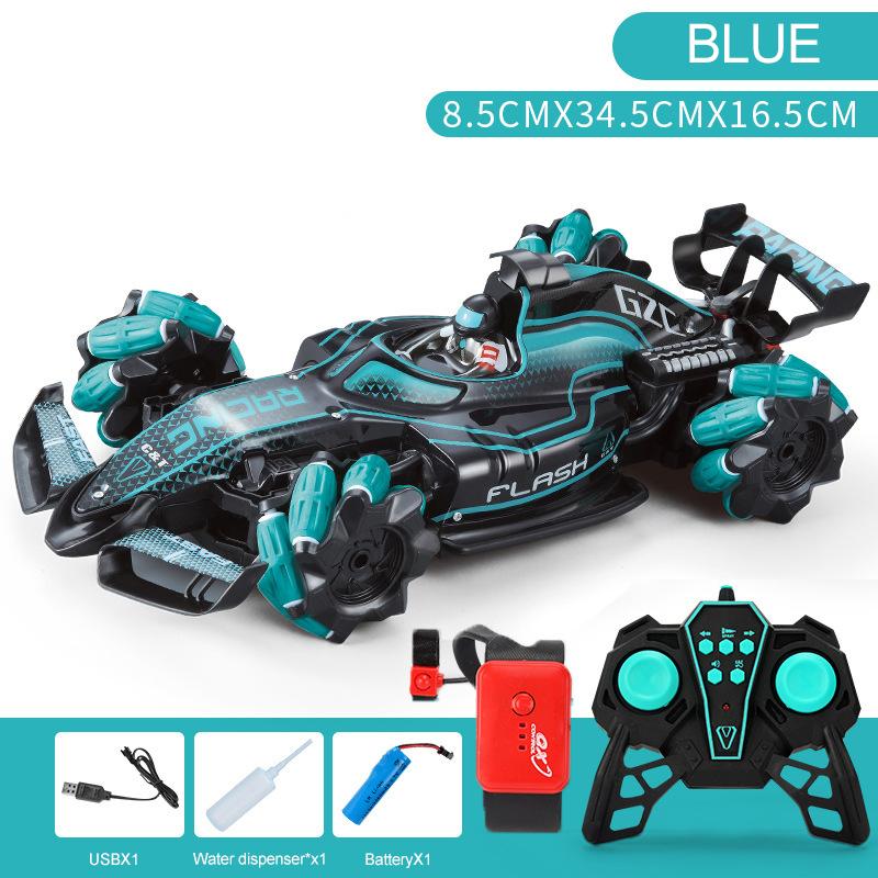 4WD RC Car Toy  F1 Stunt Drift Racing Car Kit 2.4G Gesture Remote Control Cars Spray Light Music Toys for Adults Children Kids