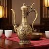 Lidded Brass Spirit Pot ChineseStyle Ornate Vintage for Home Display