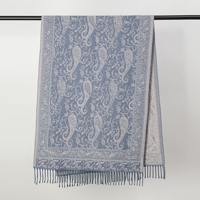 Thicken Embroidery Cashmere Winter Scarves Women Pareo Cape Warm Muslim Shawl Chunky Headscarf Wrap Ladies Elegant Poncho Turban