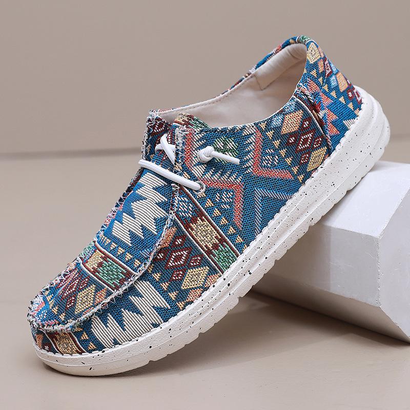 

Богемные парусиновые лоферы: Легкая Унисекс Повседневная Обувь 44 синий