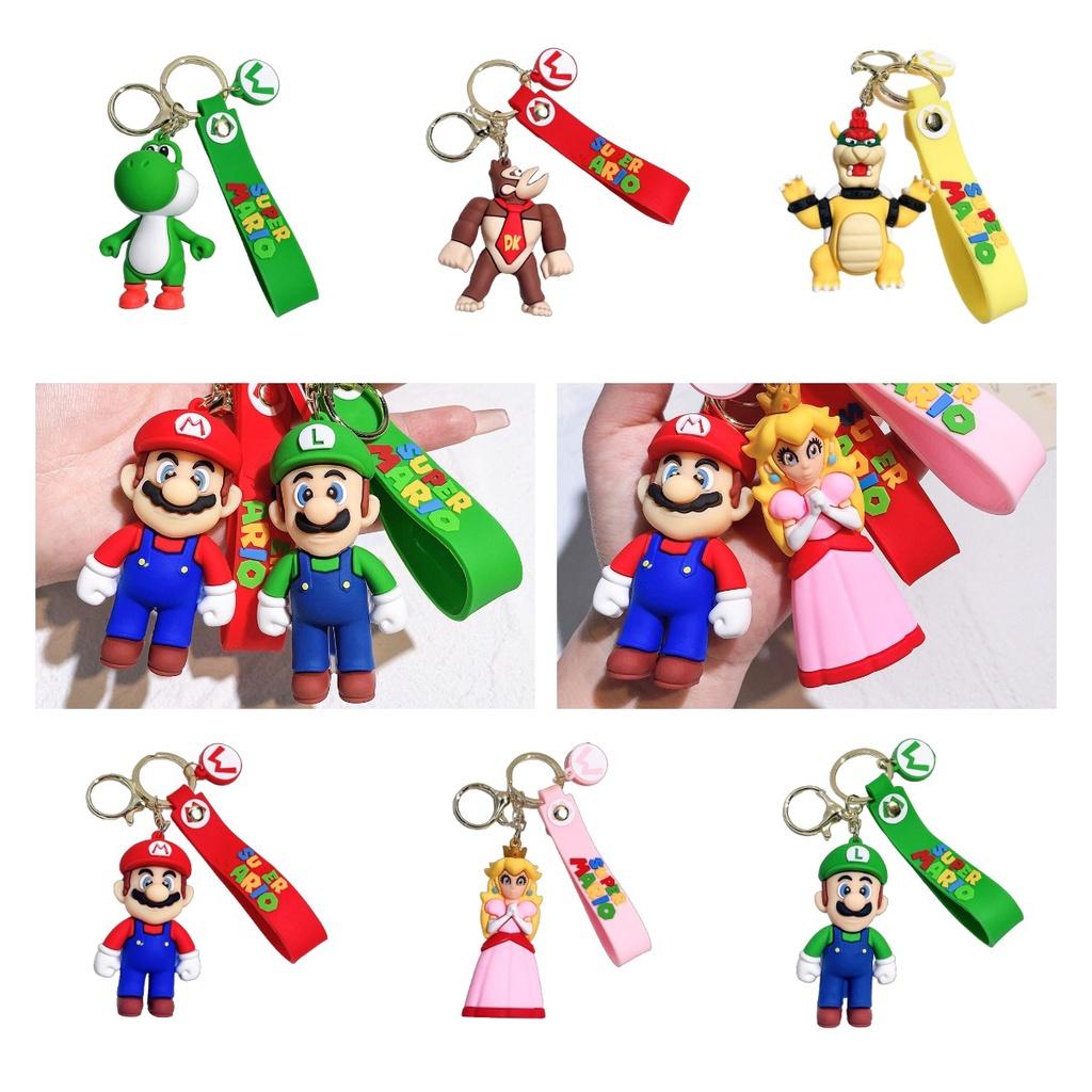 Cute Super Mario Keychain For Car And Bag Decorations Soft Pvc Material