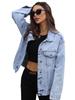 European & American Women's Fashion Denim Jacket with Lapel and Long Sleeves (2025)