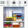 Six 709-milliliter Rectangular Plastic Food Containers with Colorful LIDS, Lunch Boxes, Suitable for Storing Fruits and Food