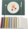 4 Stück Tischsets 30x45cm PU Platzsets Abwischbar Wasserdicht Hitzebeständig Rutschfest Leicht zu Reinigen Einfarbige für Küche Esstisch