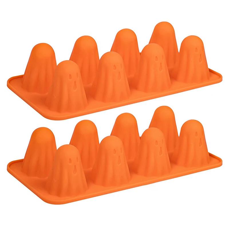 Halloween Ghost Jello Silicone Mold Spooky Baking For Cake Chocolate Candy Flexible Easy Release Halloween Kitchen Accessories