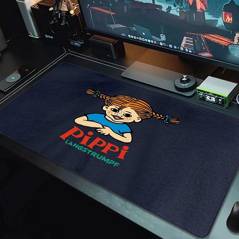 Pippi Longstocking Large Size Mouse Pad Large Gaming Table Cushion Non-slip Laptop Tablet Big Mousepad XXL Mat Mini PC Playmat With Lock Edge