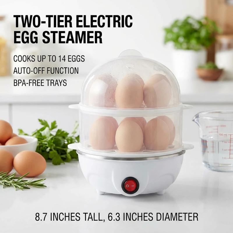 Double Layers Electric Egg Boiler Multifunctional Breakfast Cooking Machine Mini Egg Steamer Poacher Kitchen Accessory