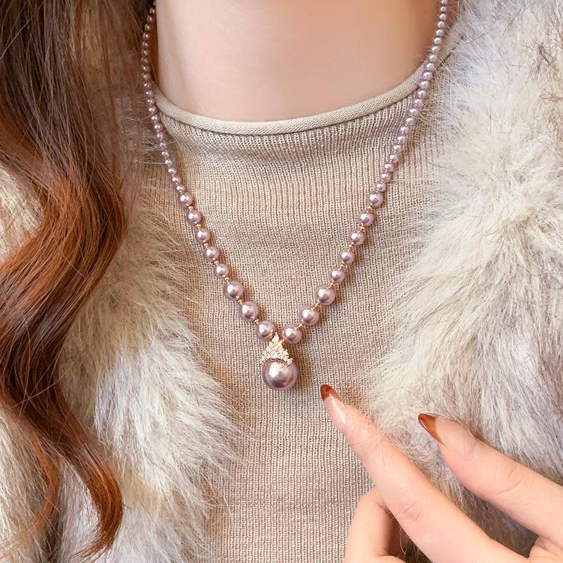 Pearl Necklace - French Vintage Light Luxury High-end Style Sweater Chain - Elegant Accessory for The Neck