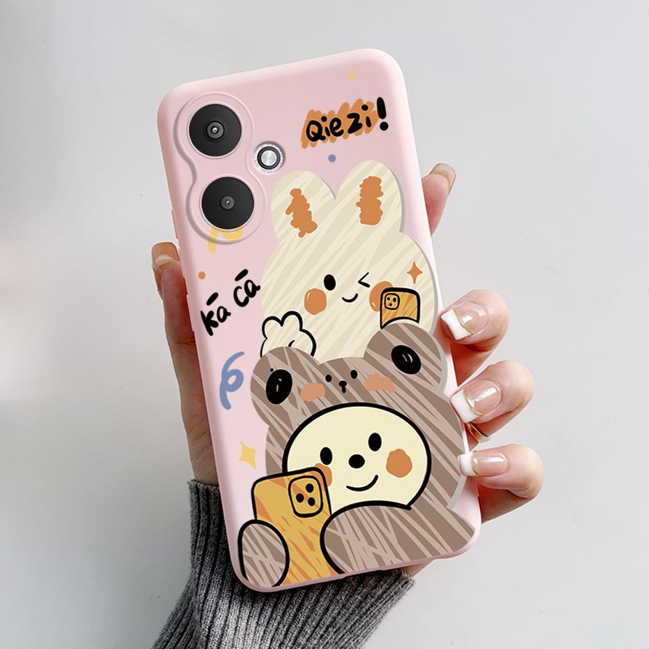 For Xiaomi Redmi 13C 4G 5G Phone Cases Back Cover Cute Rabbit Panda Soft Silicone Protective Matte Bumper For Redmi 13 C Fundas