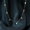 18K Gold-Plated S925 Sterling Silver Necklace for Women - Minimalist Round Disc Pendant, Light Luxury Clavicle Chain