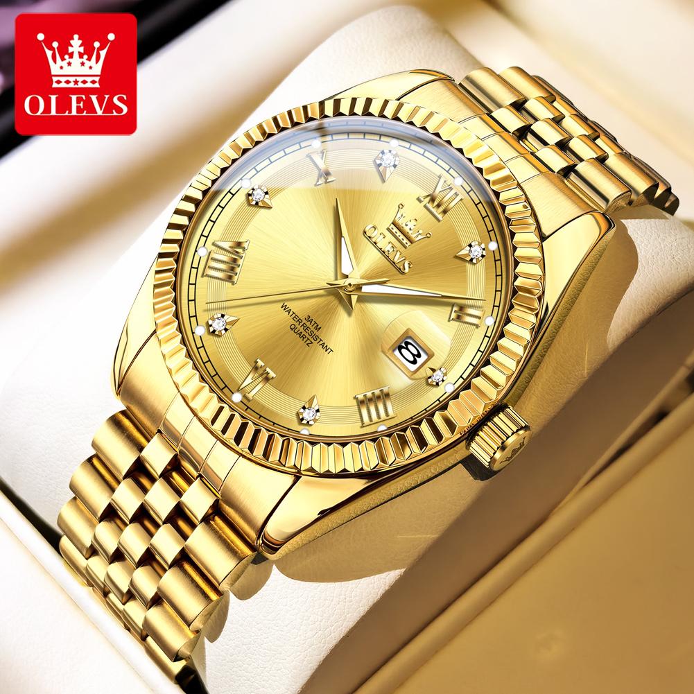 OLEVS 5680 Luxus Herrenuhr Wasserdicht Datum Mode Quarz Uhr für Mann Leuchtend Business Männliche Armbanduhr Echtes Produkt