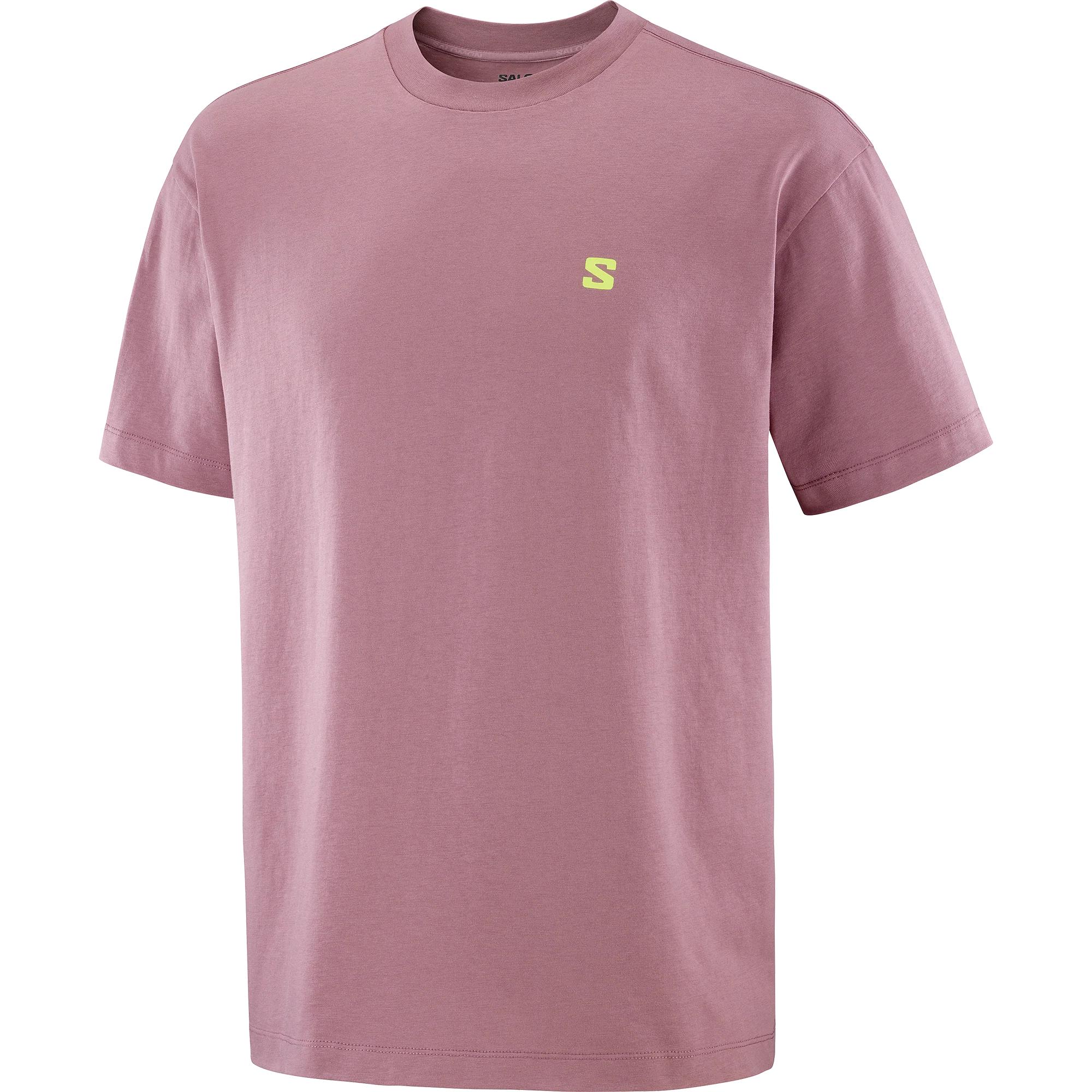 Salomon Round Logo Graphic Breathable Crew Neck Letter Print Short Sleeve T-Shirt Men tops C28449 S