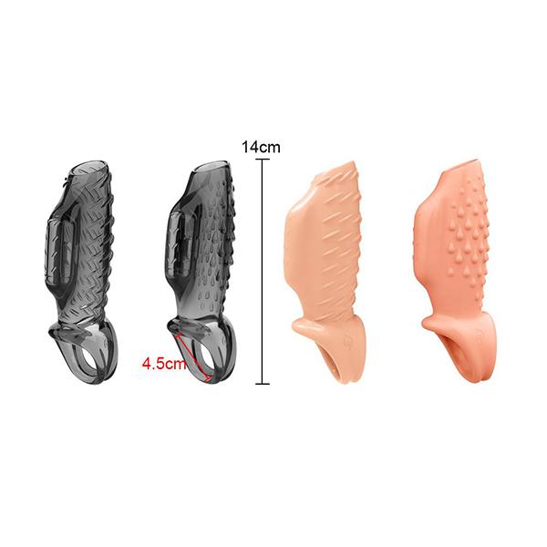 Cock Sleeve Penis Vibrerende Ring Myk TPE Enlargement Extender Mannlig Forsinkelse Ejakulasjon Kyskhet Innretning Sexleketøy For Menn Par