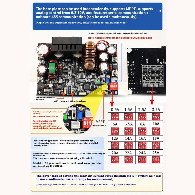 Upgraded Digital Controlled Regulator 70V 25A 1750W Output Accuracy Electric Current Stabilization for Testing Use