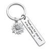 Inspirational Sunflower Keychain Friendship Jewelry Best Friend Gift Jewelry Friends Moving Away Gift English Phrases Key Ring