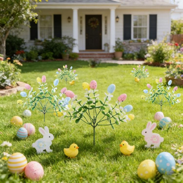 Set of 5 Foam Easter Eggs Planter for Festival Indoor Desktop Decoration Creative Safe Materials Practical Decorating