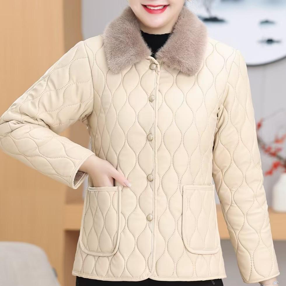 

Elegant Fleece-Lined Winter Jacket for Middle-Aged & Elderly Women 2XL (90-115 lbs)