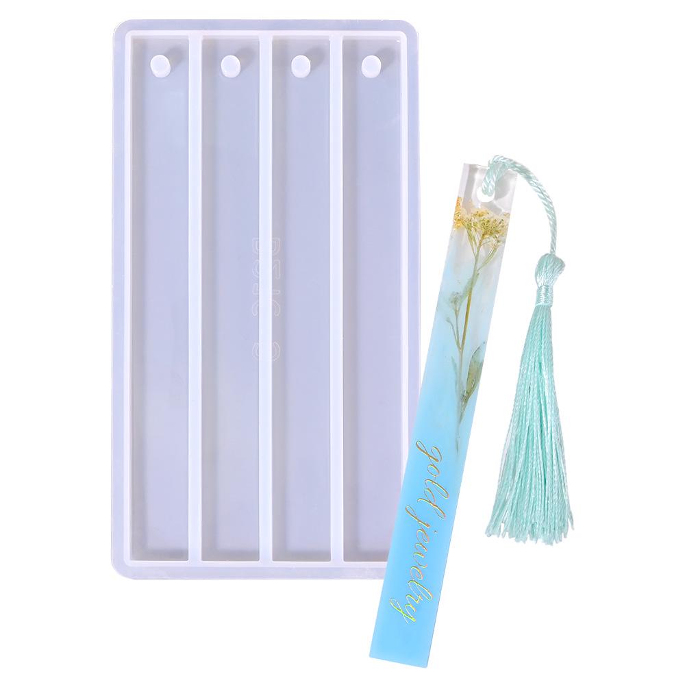 DIY Kristall Epoxi Bokmärke & Hänge Formset: Runda, Rektangulära, Smala Hängsmyckes Silikonformar