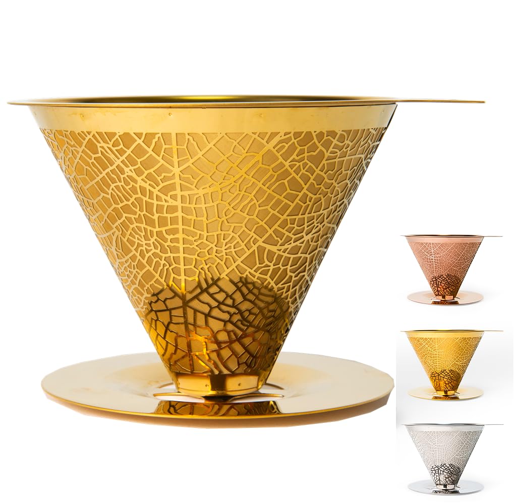 Chill Coffee [Easy To Clean & Lets You Enjoy Coffee Oils] Titanium-coated Stainless Steel Coffee Filter