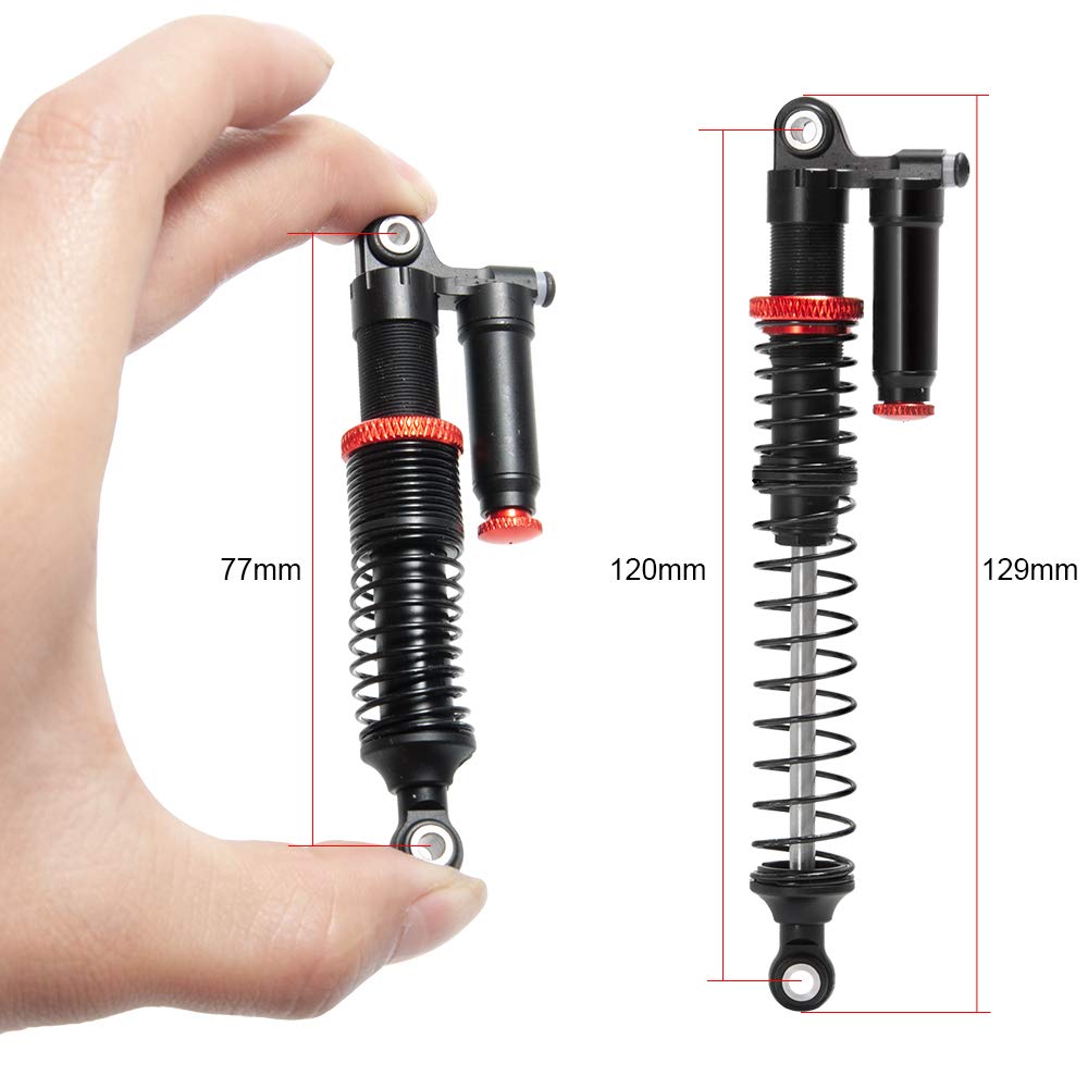 TRZX 4-Piece Aluminum Shock Absorber Assembled Damper 90mm-120mm for 1/10 RC Crawler Axial SCX10 TRX4 D90 (120mm)