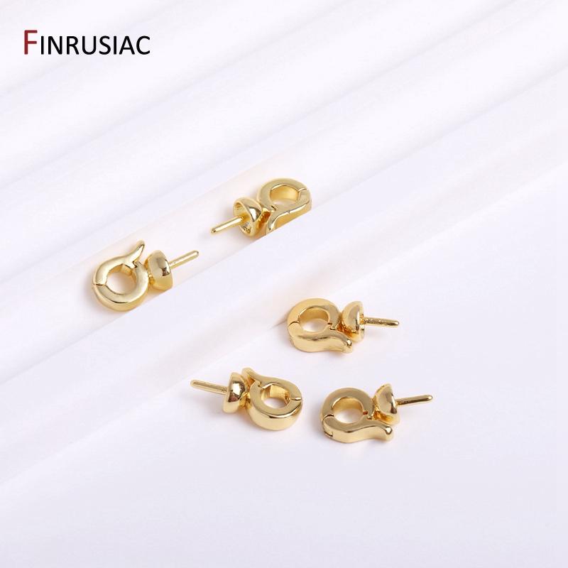 

14K Gold Plated Brass Pearls Clasps Decorative Connector Fastener Pearl Pendant Bail Handmade DIY Jewelry Making Accessories 1 piece