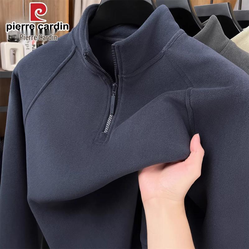 Pierre Cardin Men's Half-Zip Thickened Fleece Sweatshirt