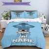 Messi Soccer Jersey Name Personalized Name Bedding Set,Airy Bed Linen for Sports Room Decor,Perfect Teenager Gift,Double Sided Duvet Cover with Pillow