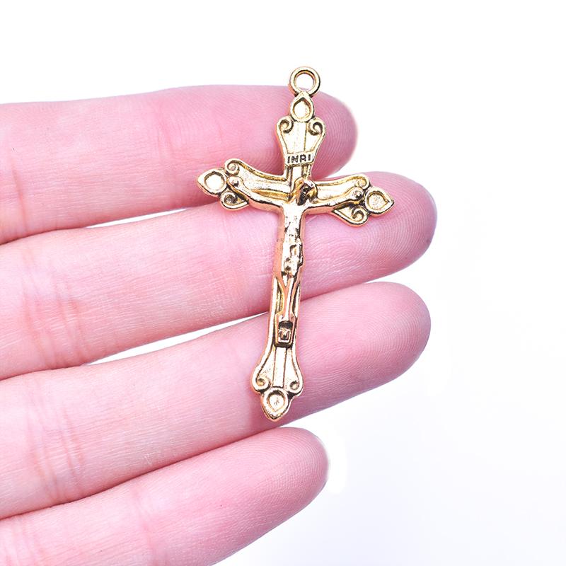 25pcs/Set Lot Vintage Cross Pendant Charms For Jewelry Making Zinc Alloy Jesus Religious Faith Charm Frame Mixed Components