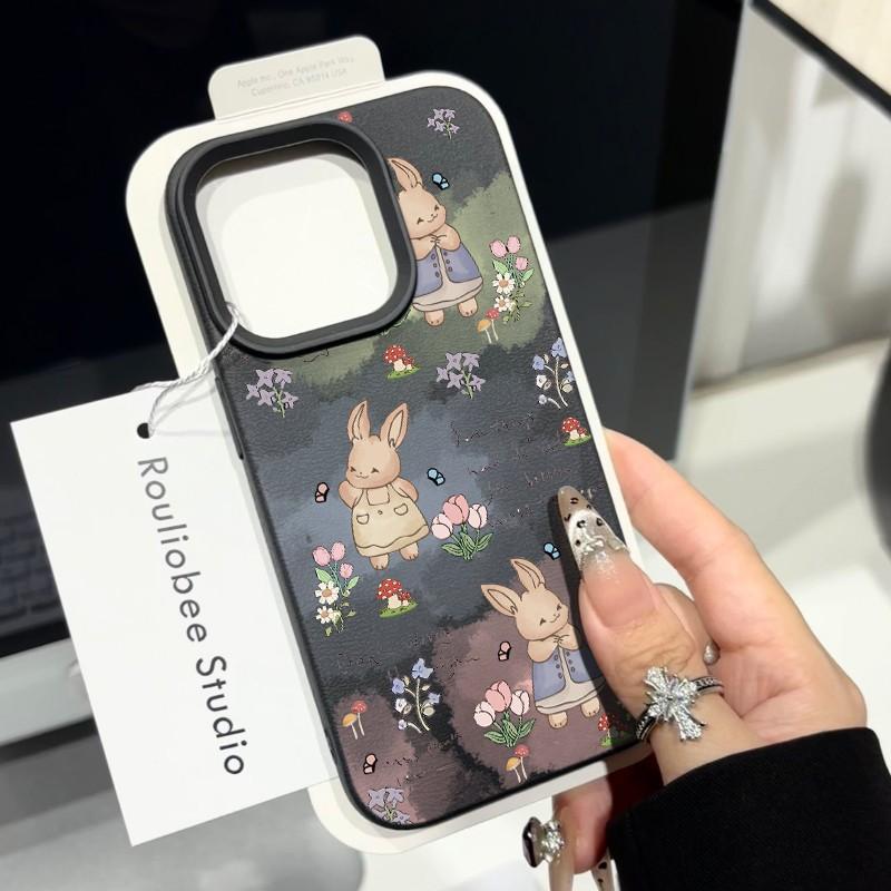 For Apple 16promax Mobile Phone Case New Model for IPhone12 Advanced 15pro Leather Pattern 13 Bunny 14 Cartoon