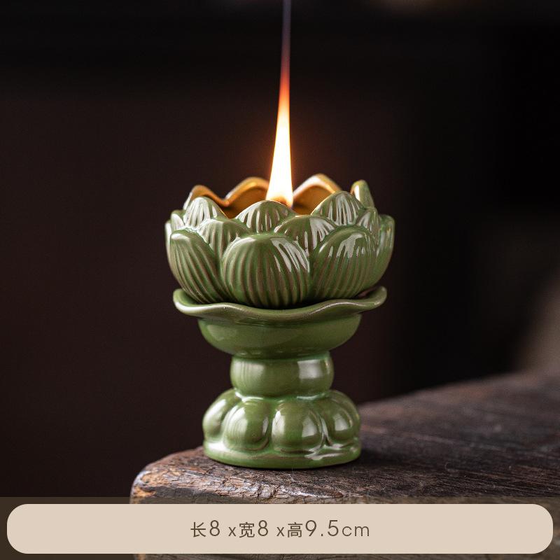 Retro Ceramiczna Lampa Olejna Budda Domowa Lampa Przednia Stały Uchwyt na Lampę Maślaną Lampa na Paliwo Płynne do Dekoracji Domu