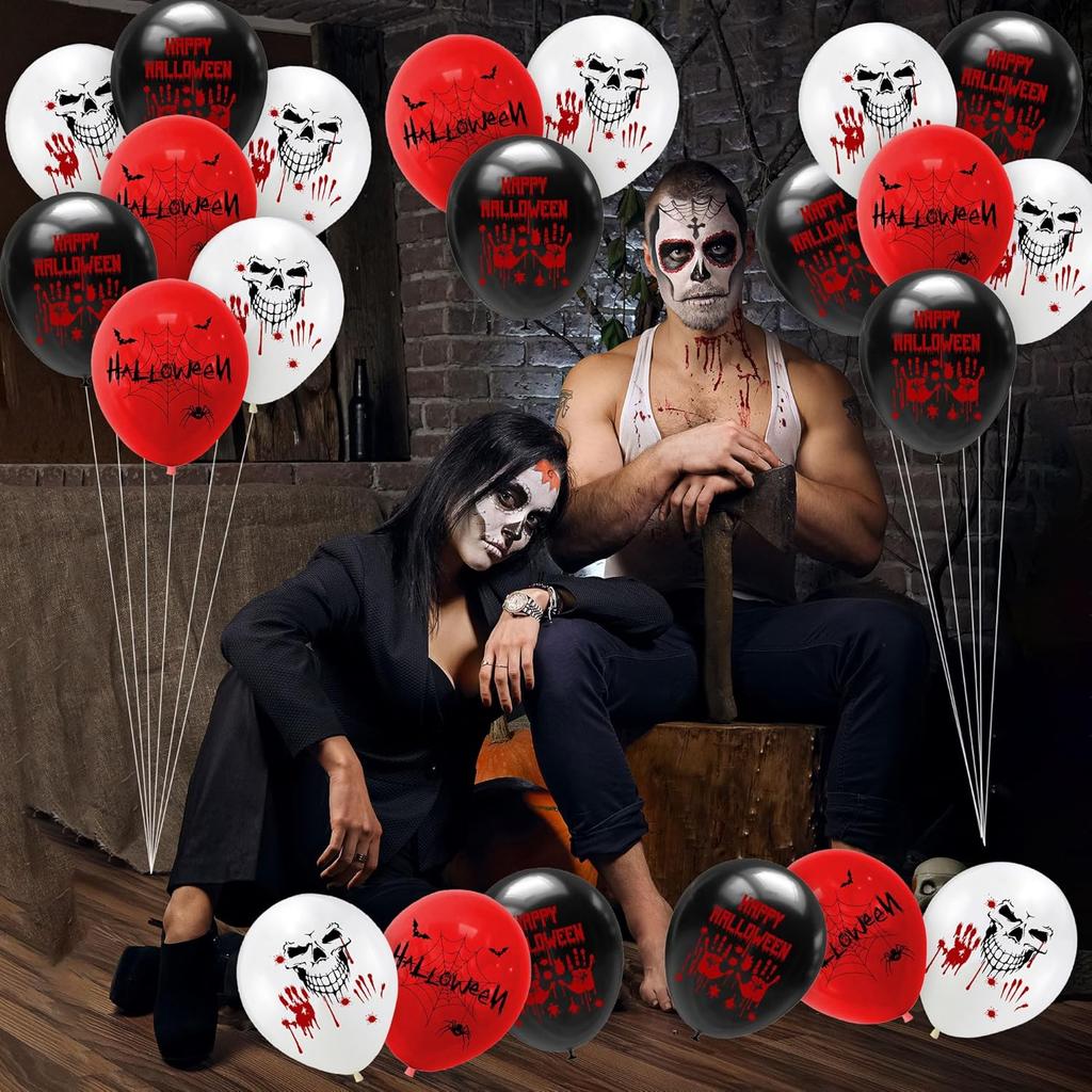 Scary Veined Latex Balloons Halloween Gory Party Decor Haunted House Blood Effect 50pc Horror Party Essential Supplies