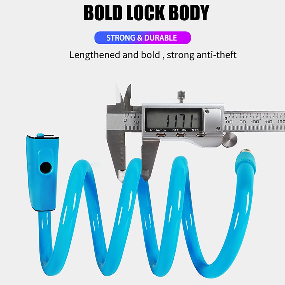 1.2M Portable Bicycle Lock PVC Steel Cable Anti-theft Waterproof Cycling Lock Portable Extended Thick Mountain Bike Lock