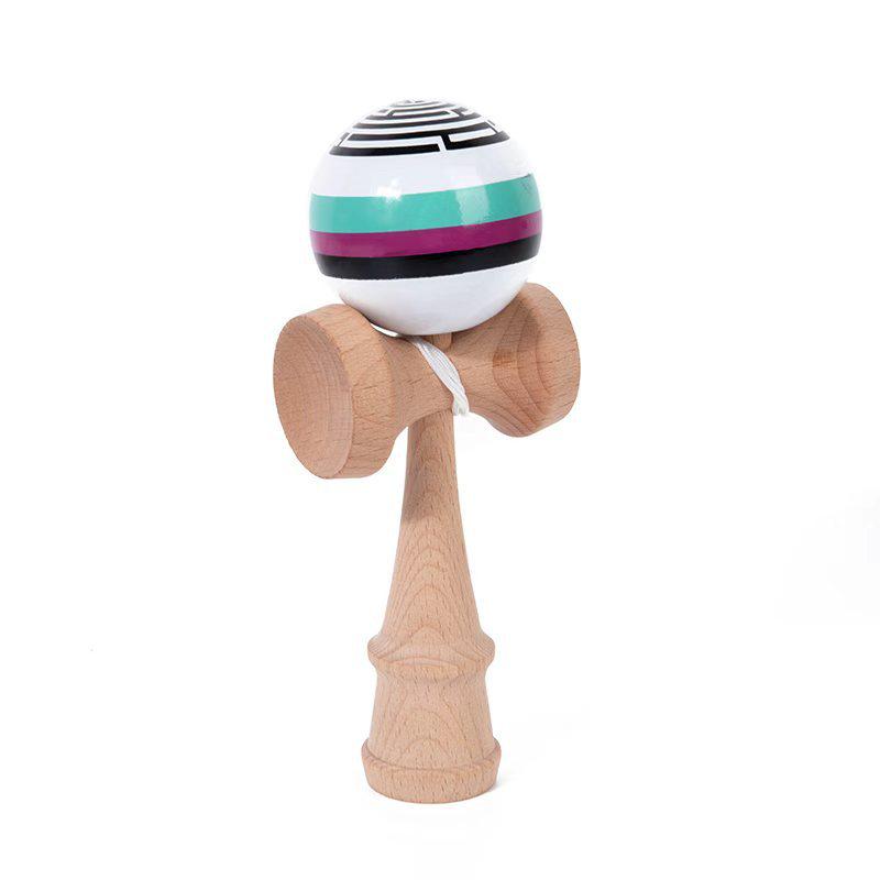 Traditional Bamboo Wood Kendama Skill Toy - Puzzle Ball and Sword Gift