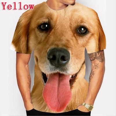 2022 Yeni Erkek Kadın Rahat Kısa Kollu O-Boyun 3D Baskılı Sevimli Hayvan Köpek Tişört Tişört Üstleri XS-5XL